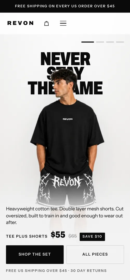 REVON website on a phone